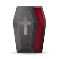 Coffin. 3D illustration of halloween coffin. isolated in white background vector