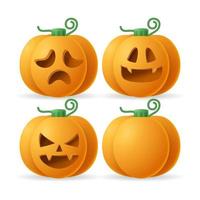 Jack o' Lantern. 3D illustration of halloween pumpkin jack o' lantern. isolated in white background vector