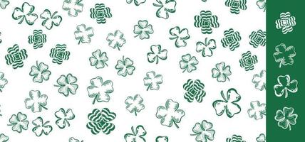 Clover set. Patrick's day. Hand drawn illustration. vector