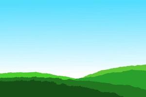 grass hills with blue sky background vector