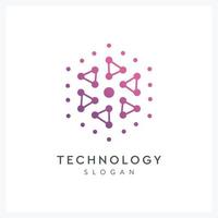 abstract hexagon technology logo with triangle for industry and company vector