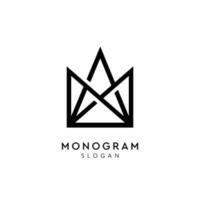 graphic art monogram crown logo for business company vector