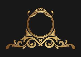 gold ornament vintage logo border vector