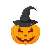 Halloween Pumpkin with hat isolated on white background vector