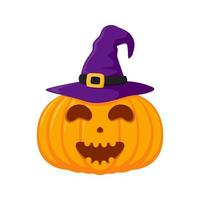 Halloween Pumpkin with hat isolated on white background vector