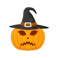 Halloween Pumpkin with hat isolated on white background vector