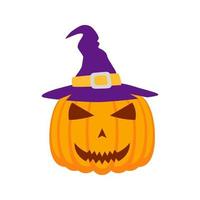 Halloween Pumpkin with hat isolated on white background vector