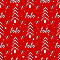 ho ho Christmas wrapping paper, seamless red Christmas pattern. vector