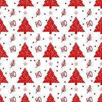 ho ho Christmas wrapping paper, seamless red Christmas pattern. vector