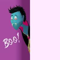 Boo Funny vampire. Halloween character. Scary and terrible vampire. Happy Halloween. vector