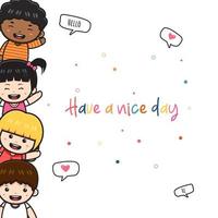 Cute children doodle banner background wallpaper icon cartoon illustration