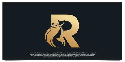 diseño de logotipo de monograma letra inicial r para negocios con mujeres concepto de belleza vector premium