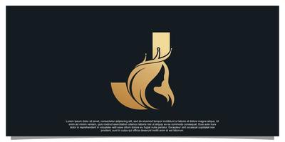 Monogram logo design initial letter J for business with women beauty concept Premium Vector