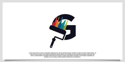 Logo design initial letter G for business with paint color vector