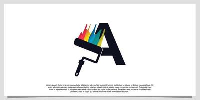 Logo design initial letter A for business with paint color vector