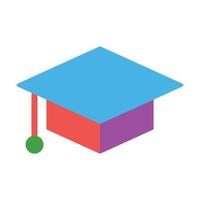 Academic Cap Icon - Online Learning vector
