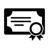 icono de certificado - aprendizaje en línea vector