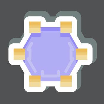 polígono de dibujo de pegatinas. relacionado con el símbolo de herramientas de diseño gráfico. diseño simple editable. ilustración sencilla. vectores sencillos