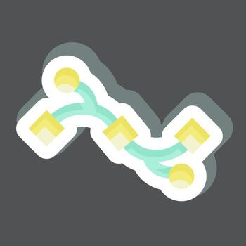 Sticker Bezier Curve. related to Graphic Design Tools symbol. simple design editable. simple illustration. simple vector