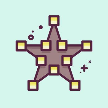 Icon Draw Star. related to Graphic Design Tools symbol. MBE style. simple design editable. simple illustration. simple vector icons