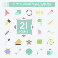 Icon Set Graphic Design Tools. related to Graphic Design Tools symbol. flat style. simple design editable. simple illustration. simple vector icons