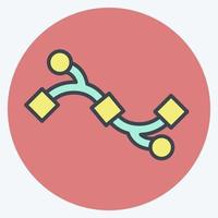Icon Bezier Curve. related to Graphic Design Tools symbol. color mate style. simple design editable. simple illustration. simple vector icons