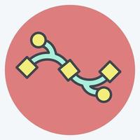 curva de bezier de icono. relacionado con el símbolo de herramientas de diseño gráfico. estilo compañero de color. diseño simple editable. ilustración sencilla. iconos vectoriales simples vector