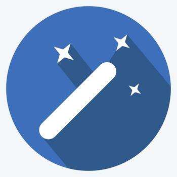 Icon Magic Wand. related to Graphic Design Tools symbol. long shadow style. simple design editable. simple illustration. simple vector icons