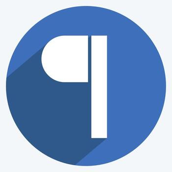 párrafo de icono. relacionado con el símbolo de herramientas de diseño gráfico. estilo de sombra larga. diseño simple editable. ilustración sencilla. iconos vectoriales simples vector