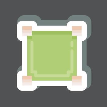 pegatina dibujar cuadrado. relacionado con el símbolo de herramientas de diseño gráfico. diseño simple editable. ilustración sencilla. vectores sencillos