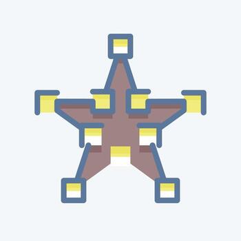 icono dibujar estrella. relacionado con el símbolo de herramientas de diseño gráfico. estilo garabato. diseño simple editable. ilustración sencilla. iconos vectoriales simples vector