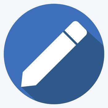 Icon Pencil. related to Graphic Design Tools symbol. long shadow style. simple design editable. simple illustration. simple vector icons