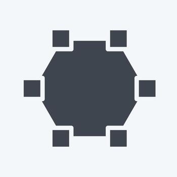 polígono de dibujo de icono. relacionado con el símbolo de herramientas de diseño gráfico. estilo de glifo. diseño simple editable. ilustración sencilla. iconos vectoriales simples vector