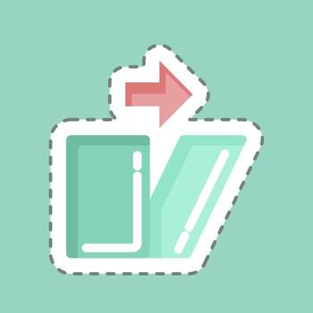 Sticker line cut Distortion. related to Graphic Design Tools symbol. simple design editable. simple illustration. simple vector