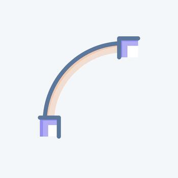 arco de dibujo de icono. relacionado con el símbolo de herramientas de diseño gráfico. estilo garabato. diseño simple editable. ilustración sencilla. iconos vectoriales simples vector