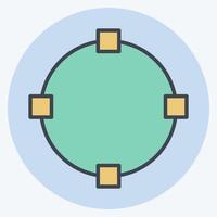 Icon Draw Circle. related to Graphic Design Tools symbol. color mate style. simple design editable. simple illustration. simple vector icons