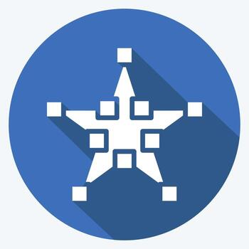 icono dibujar estrella. relacionado con el símbolo de herramientas de diseño gráfico. estilo de sombra larga. diseño simple editable. ilustración sencilla. iconos vectoriales simples vector