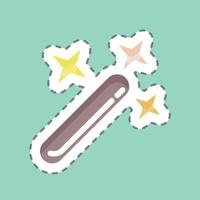 Sticker line cut Magic Wand. related to Graphic Design Tools symbol. simple design editable. simple illustration. simple vector
