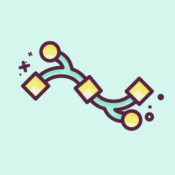 curva de bezier de icono. relacionado con el símbolo de herramientas de diseño gráfico. estilo mbe. diseño simple editable. ilustración sencilla. iconos vectoriales simples vector