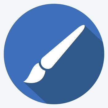 pincel de pintura de icono. relacionado con el símbolo de herramientas de diseño gráfico. estilo de sombra larga. diseño simple editable. ilustración sencilla. iconos vectoriales simples vector