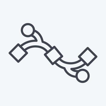 Icon Bezier Curve. related to Graphic Design Tools symbol. line style. simple design editable. simple illustration. simple vector icons