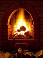 fire in  fireplace photo