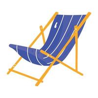 Ready to use flat sticker of deckchair vector