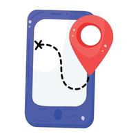 Check this flat sticker of mobile navigation vector