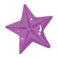 icono de etiqueta plana premium de estrella de mar vector