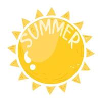 A captivating flat sticker icon of summer vector