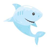 Trendy flat sticker icon of shark vector