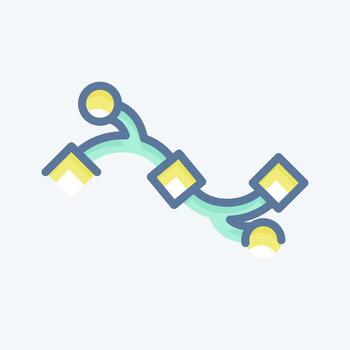 Icon Bezier Curve. related to Graphic Design Tools symbol. doodle style. simple design editable. simple illustration. simple vector icons