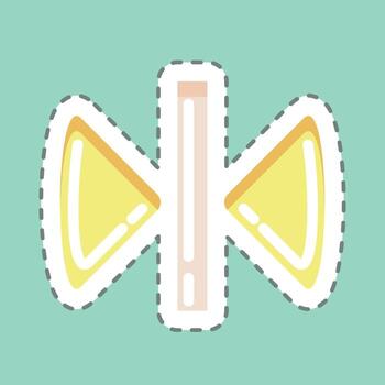 la línea de la pegatina refleja el corte. relacionado con el símbolo de herramientas de diseño gráfico. diseño simple editable. ilustración sencilla. vectores sencillos