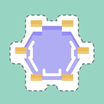 Sticker line cut Draw Polygon. related to Graphic Design Tools symbol. simple design editable. simple illustration. simple vector